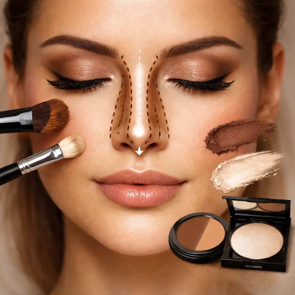 کانتورینگ بینی با سایه 